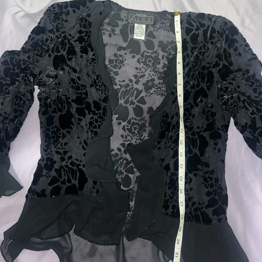 Vintage Velvet Black Floral Cardigan - Picture 9 of 9